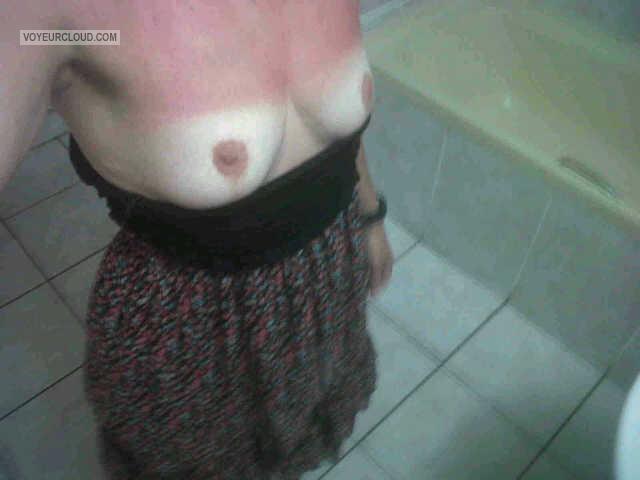 Tit Flash: Wife's Small Tits With Strong Tanlines (Selfie) - Bush Baby from South Africa